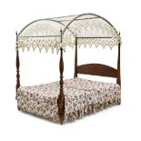 A federal maple, birch and pine four poster bedstead New England, first quarter 19th century