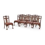 A set of eight George III style mahogany dining chairs 20th century