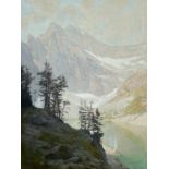 Harold Broadfield Warren (American, 1859-1934) A view of the Canadian Rockies 50 1/2 x 38 1/4in (...