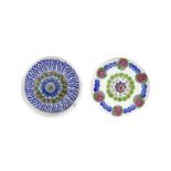 A St. Louis concentric millefiori mushroom paperweight and a Clichy patterned weight, circa 1850