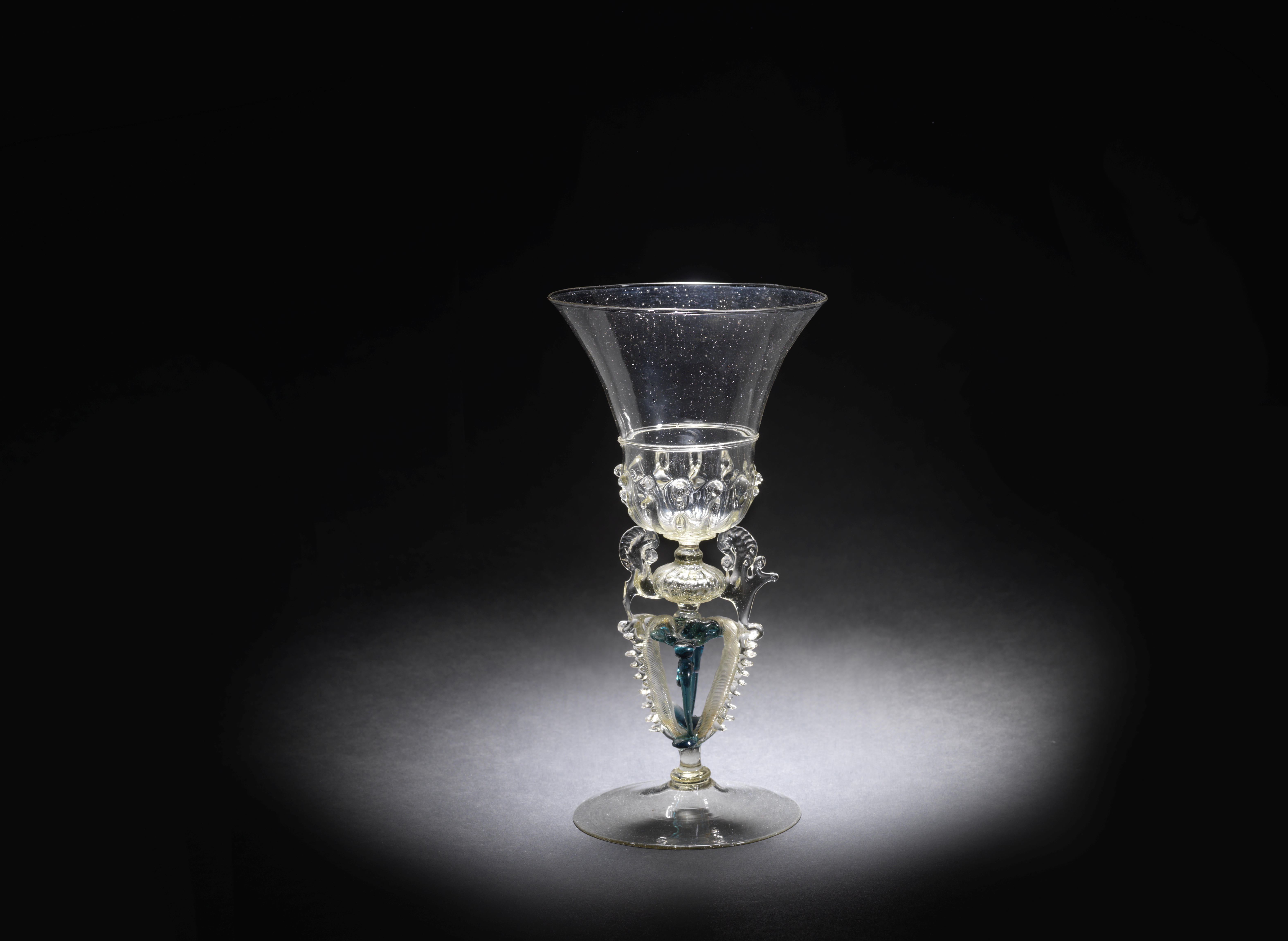 A façon de Venise winged wine glass, 17th century