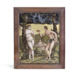 A façon de Venise reverse-painted glass picture, circa 1570