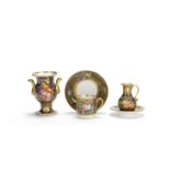 A Spode 'Pattern 1166' vase, ewer and stand and coffee can and saucer, circa 1820-25