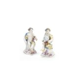 A rare pair of Bow figures of putti, circa 1758-60