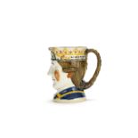 A Prattware Admiral Rodney Character Jug, circa 1790-95