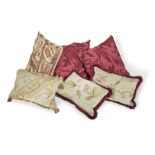 A collection of ten needlework and aubusson cushions (10)