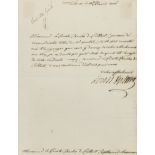 LOUIS XVI Document signed ('Louis', possibly in a secretarial hand), being an order to the Marqu...