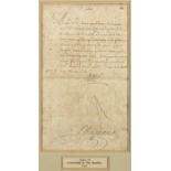 ROYALTY - FRANCE LOUIS XIV. Document signed ('Louis'), being an order issued to Monsieur de St. M...