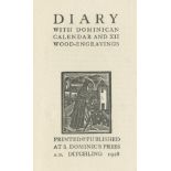 JONES (DAVID) Diary with Dominican Calendar and XII Wood-Engravings, woodcut illustrations by Dav...