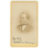 YOUNG (BRIGHAM) Photograph signed and subscribed ('Yours truly/ Brigham Young')