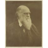 DARWIN (CHARLES) CAMERON (JULIA MARGARET) Portrait photograph of Charles Darwin, near half-length...