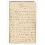 GORDON (CHARLES GEORGE) Autograph letter signed ('C.G. Gordon'), to Mr Penman of the Gravesend Ra...