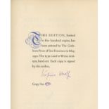 WOOLF (VIRGINIA) Street Haunting, FIRST EDITION, NUMBER 430 OF 500 COPIES, SIGNED and numbered by...