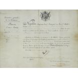 NAPOLEON: Brevet authorising payment of a pension. 1 March 1808