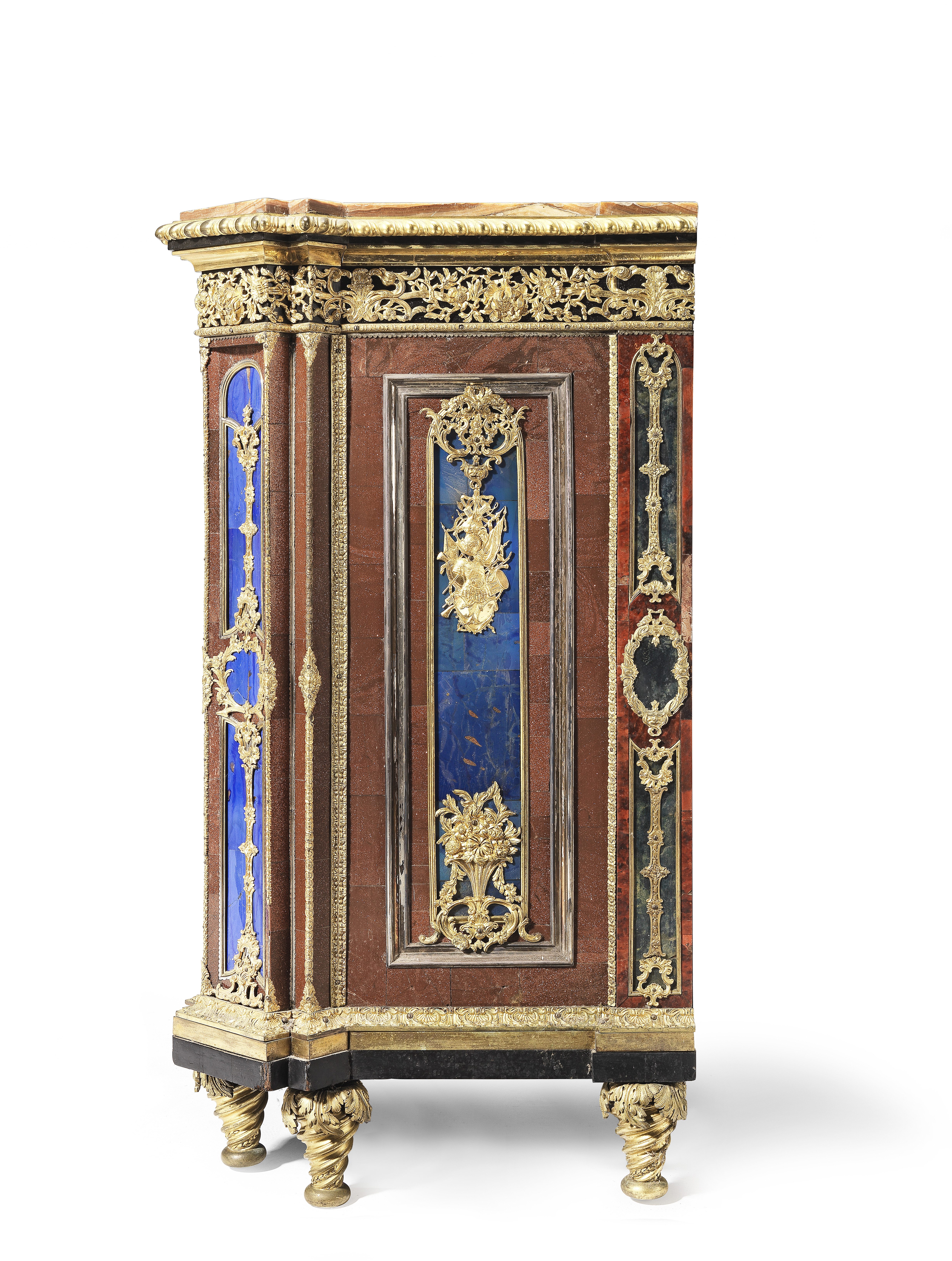 A French mid-19th century ormolu, silvered metal, aventurine glass and blue coloured glass mounte... - Image 5 of 5