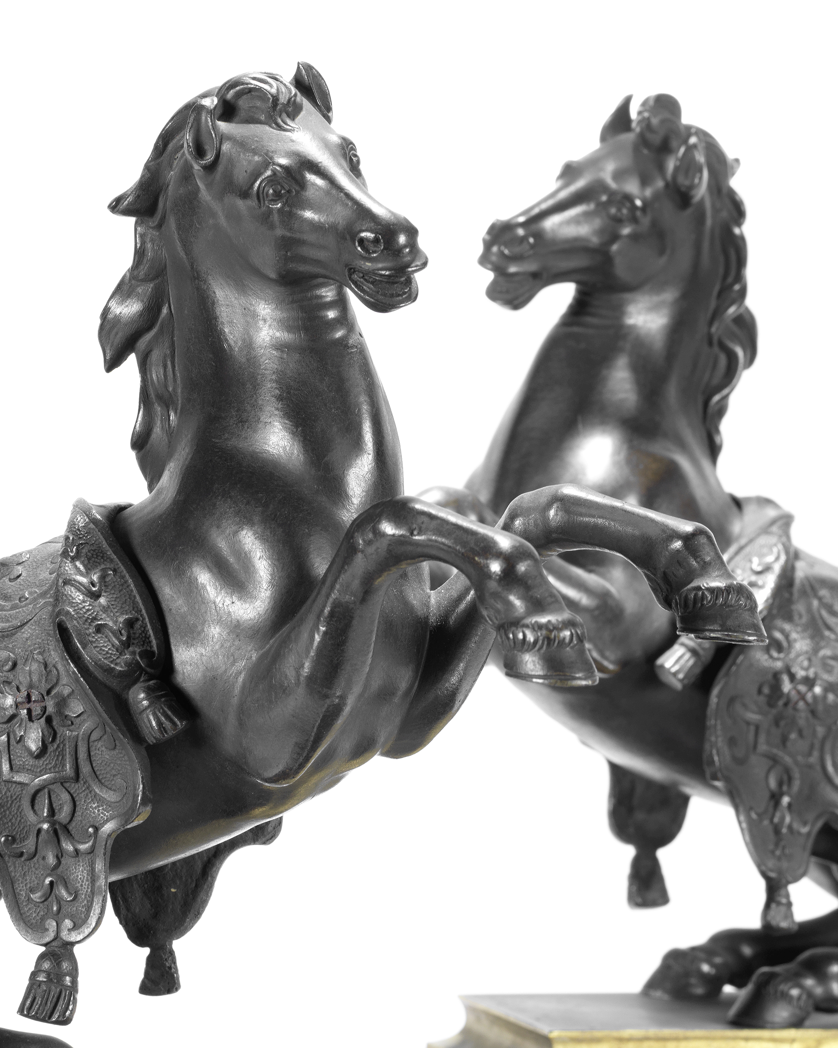 A Pair of bronze horses, after Giambologna, Louis XV (2)