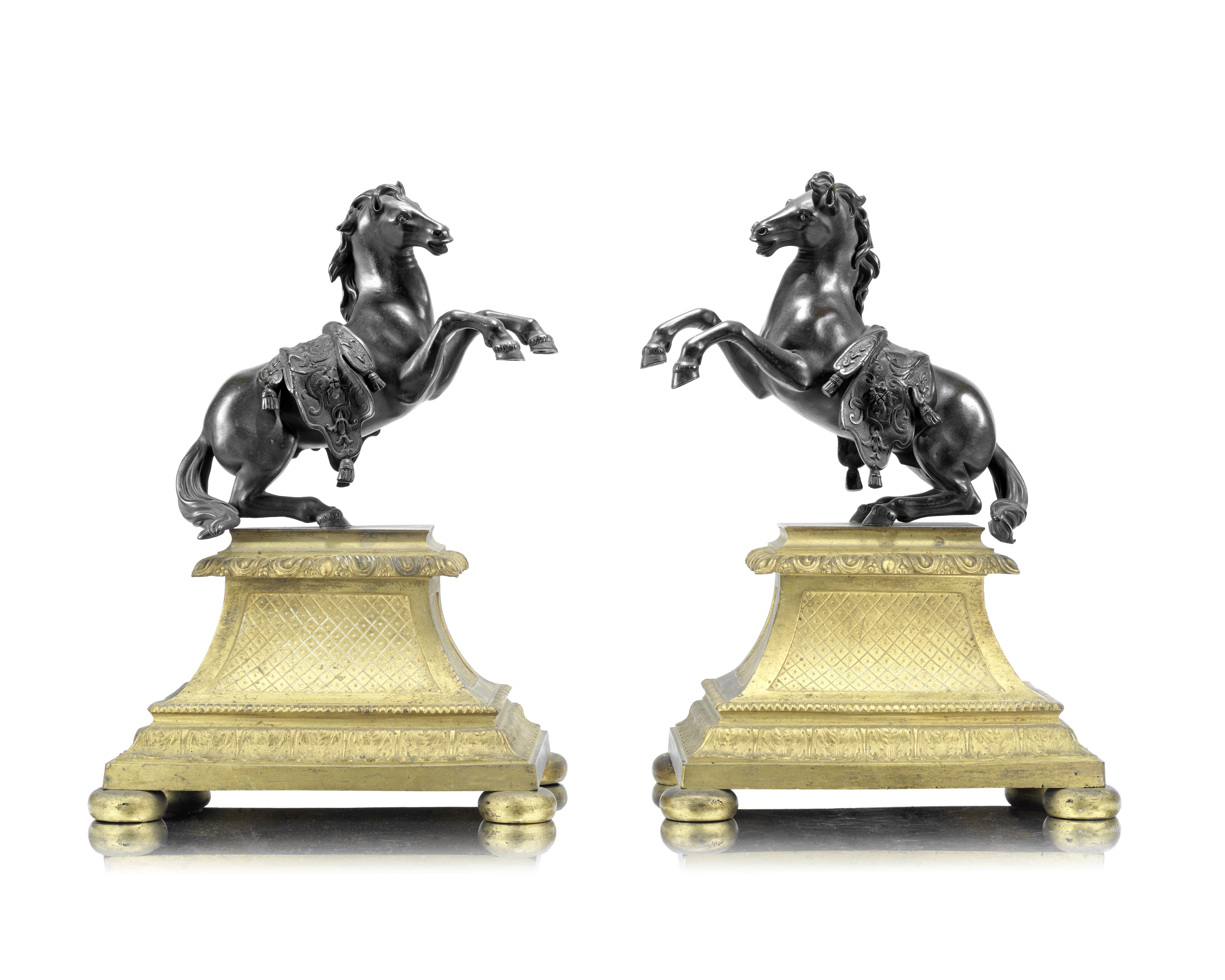 A Pair of bronze horses, after Giambologna, Louis XV (2) - Image 2 of 2