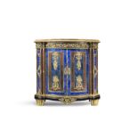 A French 19th century gilt bronze, silvered metal, aventurine glass and blue coloured glass mount...