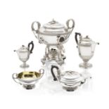 A George III five-piece silver tea and coffee service Paul Storr, London 1816, the milk jug unmar...