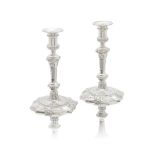 A pair of George III silver candlesticks Elizabeth Godfrey, London 1763 (2)