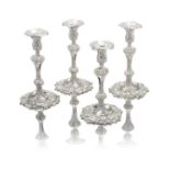 A set of four George III silver candlesticks Paul Storr, London 1815 (4)