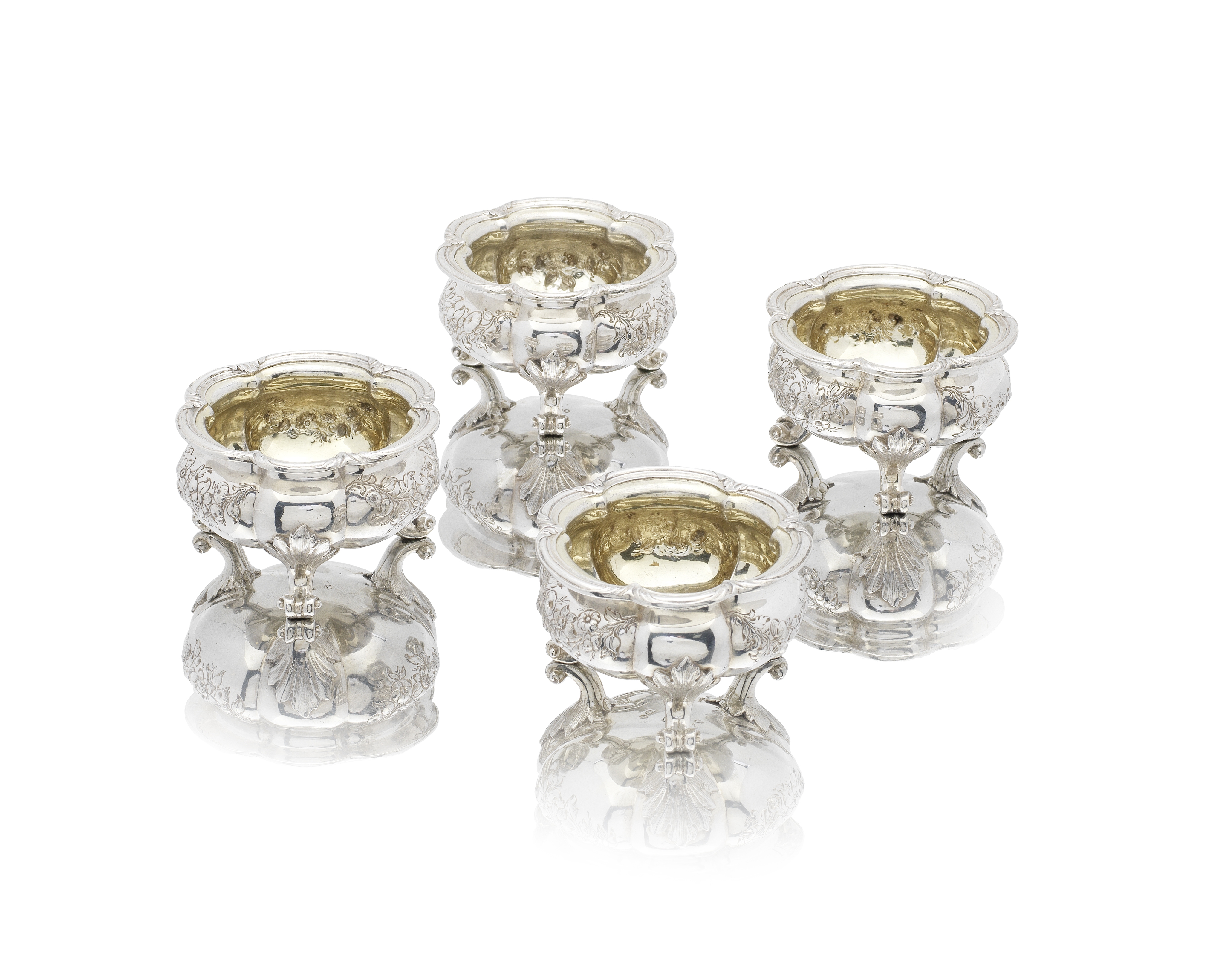 A set of four silver salts Paul Storr, London 1837