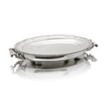 A George III silver meat dish and Old Sheffield Plate warming stand Paul Storr, London 1812
