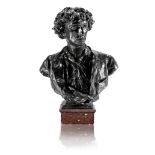 Jean Baptiste Carpeaux (French 1825 - 1875): A bronze portrait bust of Charles Garnier c.1869