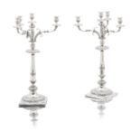 A pair of Italian silver candelabra Scheggi, Florence circa 1820 (2)