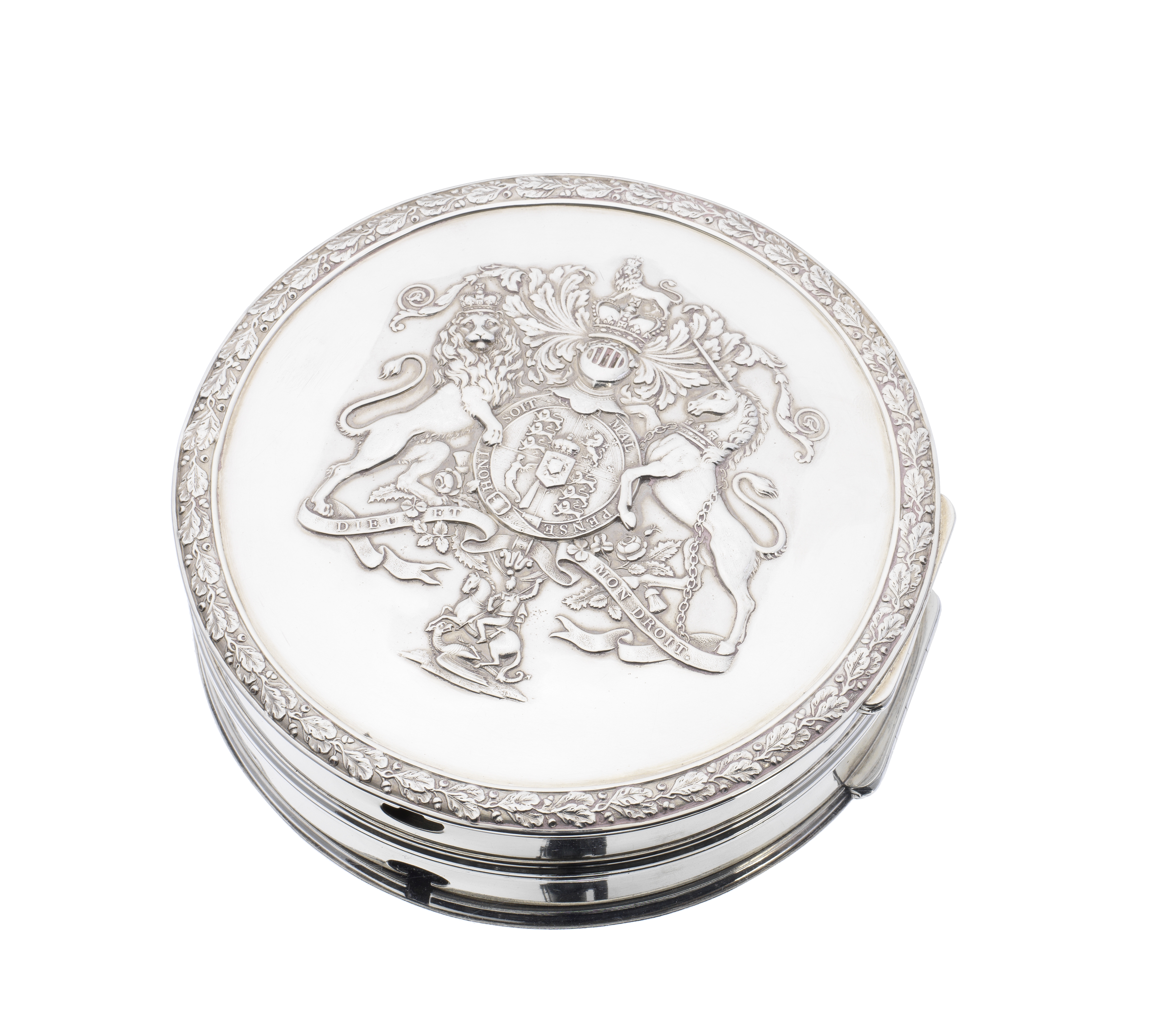 A William IV silver seal box, with Royal Arms Paul Storr, London 1832