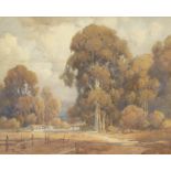 Percy Gray (1869-1952) A Ranch Amidst a Eucalyptus Grove 16 x 20in