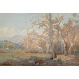 Marion Kavanagh Wachtel (1870-1954) Sycamores near the San Gabriel Mountains 20 x 29 1/2in