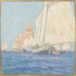 Edgar Payne (1883-1947) Calm Sea and Full Sails (a group of two) Calm 8 x 9in; Sails 7 x 7in