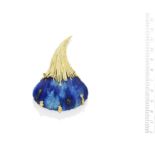 A lapis lazuli and diamond brooch, by Grima,