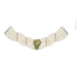 A gem-set and freshwater cultured pearl choker, by Charles De Temple,