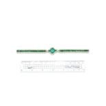 Art deco emerald and diamond line bracelet