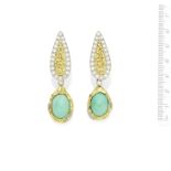 A pair of gem-set earrings, by Grima,