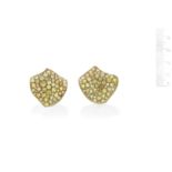 A pair of yellow sapphire and diamond earrings, by Margherita Burgener