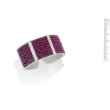 A ruby and diamond cuff