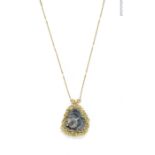 An agate and diamond pendant/necklace, by David Deakin,