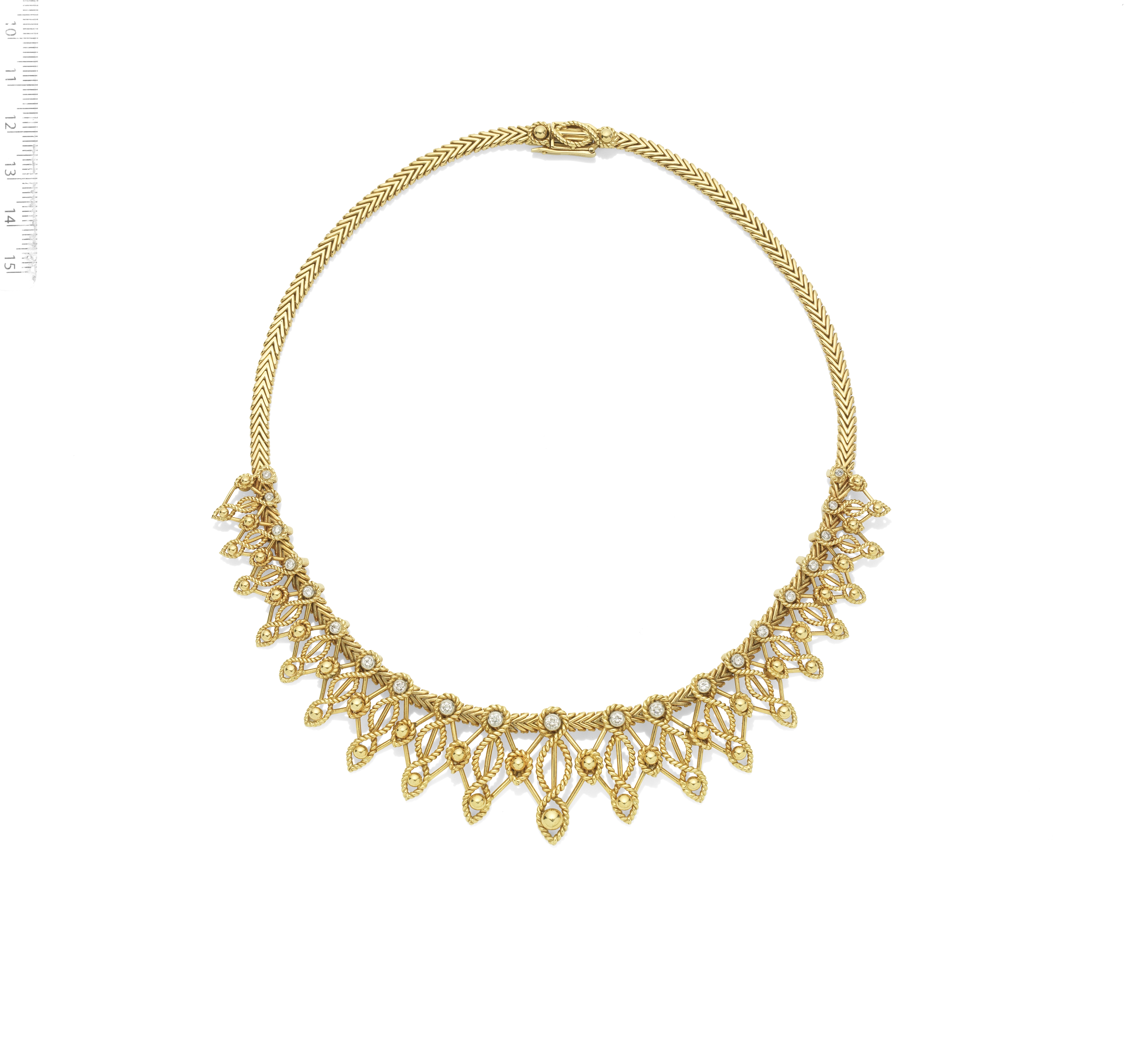 A diamond fringe necklace, by Cartier,