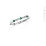 An emerald and diamond bracelet, by Meister