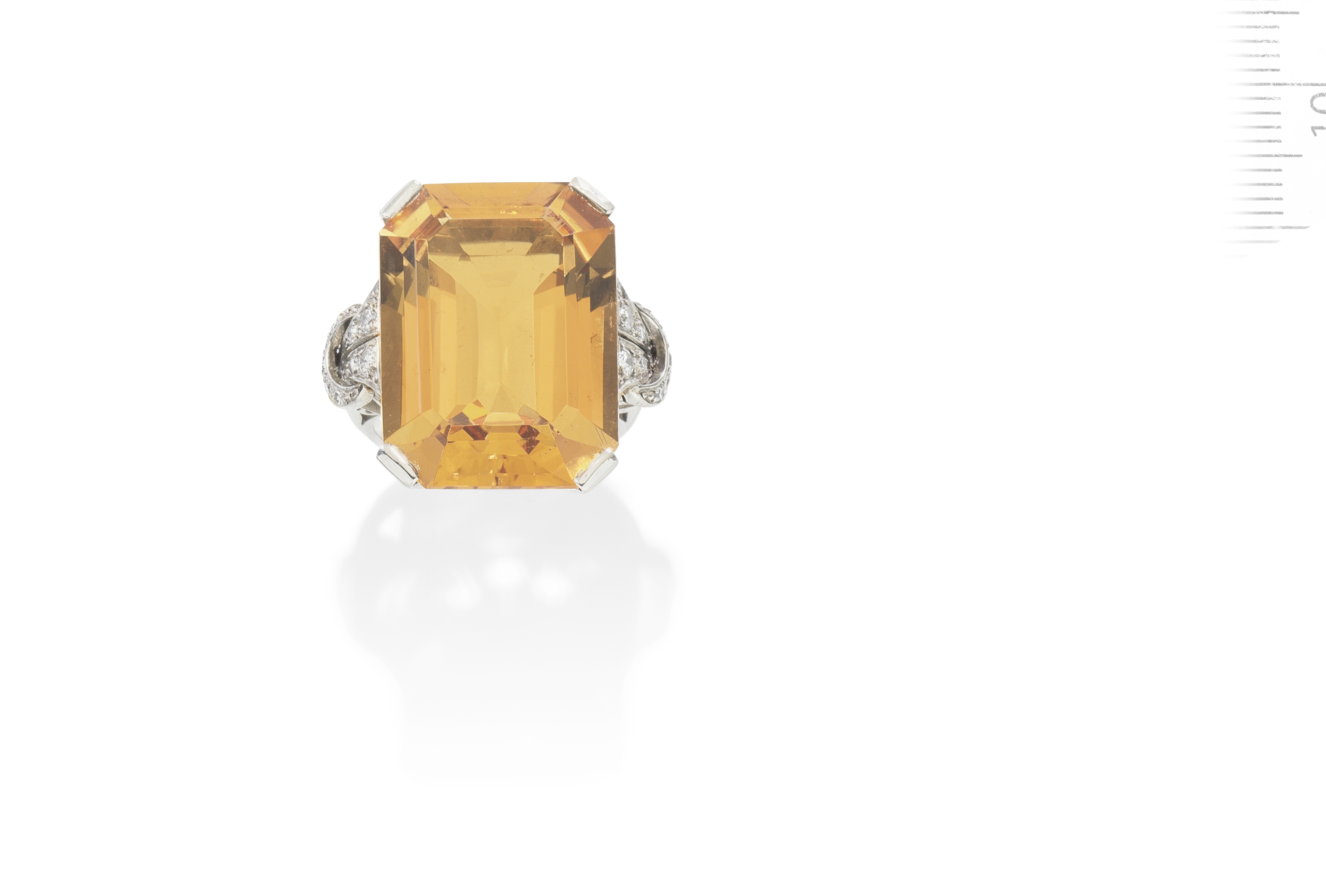 An Art Deco topaz and diamond ring, circa 1930 - Image 2 of 2