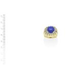 A sapphire and diamond ring,