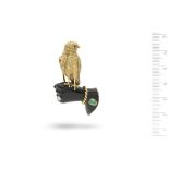 A gold, enamel and gem-set falconry brooch, by Cartier,