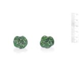 A pair of green garnet and diamond earrings, by Margherita Burgener