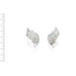 A pair of natural pearl and diamond earclips, by Sterlé,