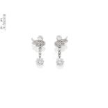 A pair of diamond earrings,