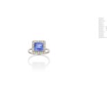 An Art Deco sapphire and diamond ring,