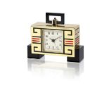 A gilt brass, enamel and sapphire alarm clock, by Cartier,